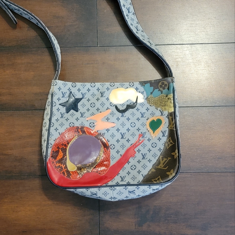 Designer Inspired LV Denim Multicolor Crossbody Bag - Picture 4 of 4
